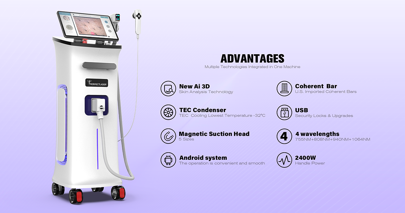 laser hair removal with skin analyzer 