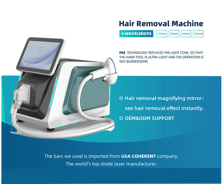 755 808 940 1064nm Diode Laser Hair Removal Machine